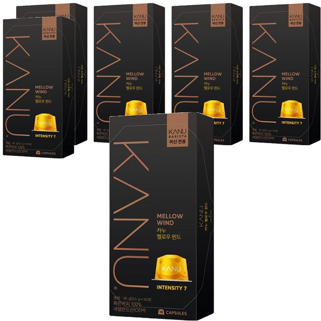 카누 바리스타 머신 전용 캡슐커피 멜로우윈드, 9.5g, 10개입, 6개