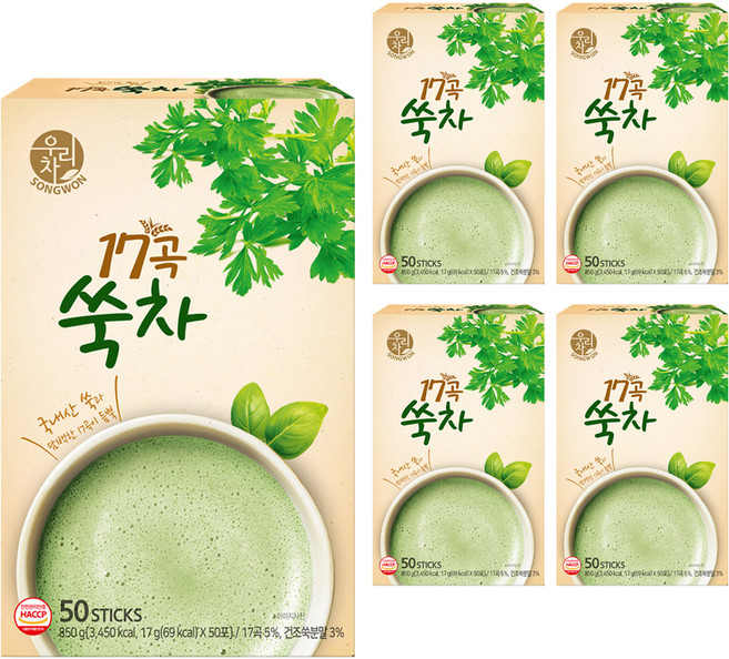 우리차 17곡쑥차, 17g, 50개입, 5개