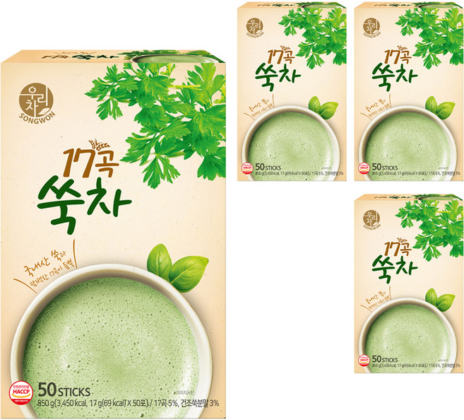 우리차 17곡쑥차, 17g, 50개입, 4개