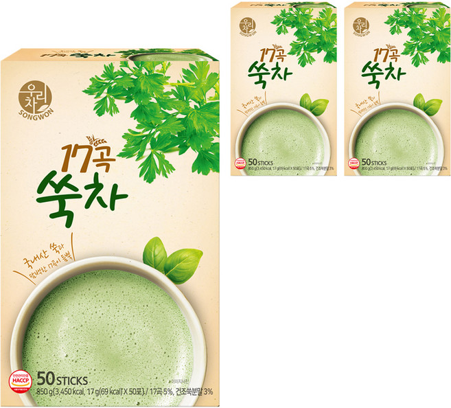 우리차 17곡쑥차, 17g, 50개입, 3개