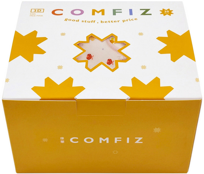 COMFIZ 康菲 幼幼3D醫療口罩 1~3歲, 30片, 翩翩蝴蝶, 1盒