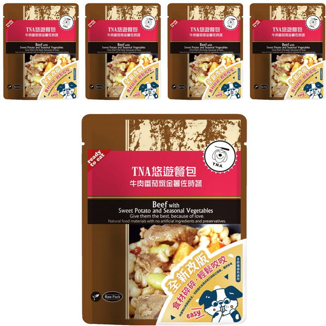 T.N.A. 悠遊 餐包, 牛肉蕃茄燉金薯佐時蔬, 150g, 5包