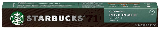 STARBUCKS 星巴克 Pike Place 膠囊咖啡 Nespresso咖啡機適用, 5.3g, 10顆, 1盒