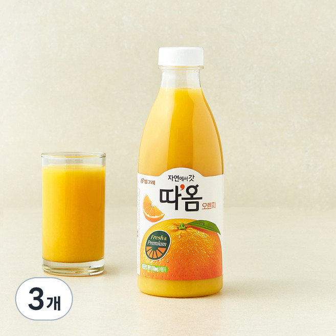 따옴 오렌지 주스, 730ml, 3개