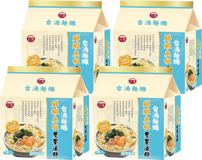 台酒 台酒麵攤 鮮蝦魚板雙饗湯麵, 16包