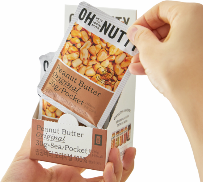 오넛티 포켓 땅콩버터 오리지널, 30g, 8개