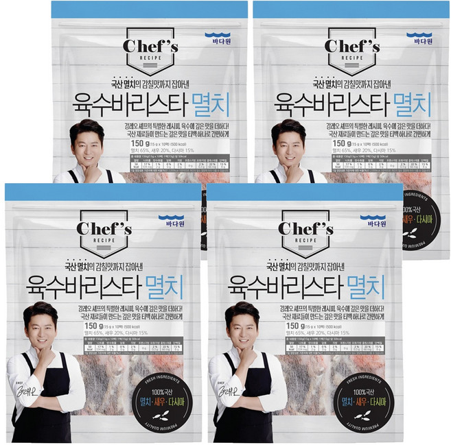 바다원 육수 바리스타 멸치 다시팩 10p, 150g, 4개