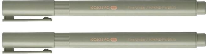 KOKUYO 國譽 ME 水性代針筆 雪松, 黑色, 2支