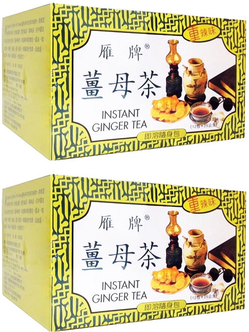 雁牌 重辣薑母茶, 25g, 12包, 2盒