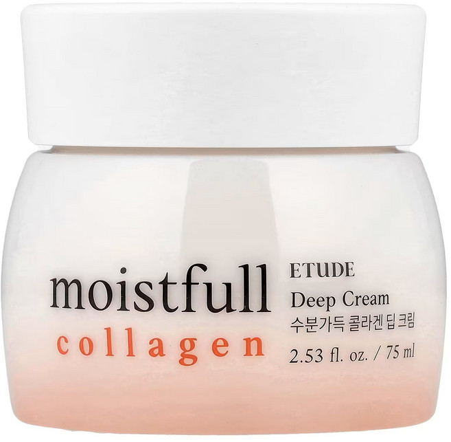 ETUDE 水足感膠原高保濕乳霜, 75ml, 1罐