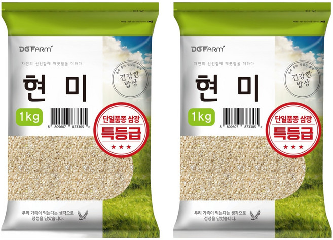 대구농산 건강한밥상 국산 특등급 현미, 1kg, 2개