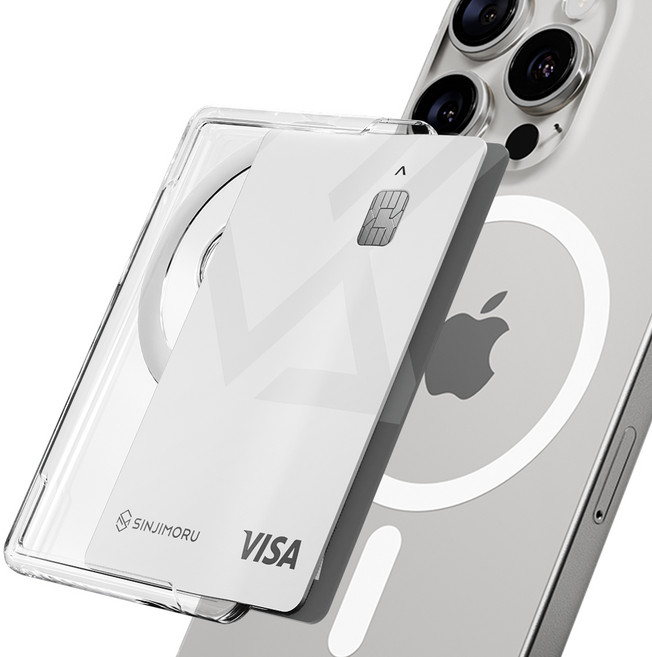 신지모루 맥세이프 M 슬림 슬롯 사이드 카드지갑 휴대폰 케이스, 1개 - 맥세이프 카드케이스