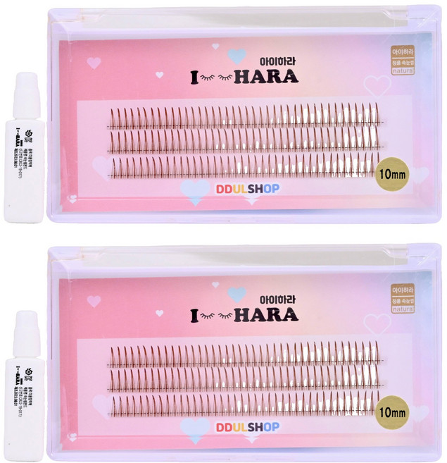 IHara A字款假睫毛 10mm 套組, 2個, 棕色