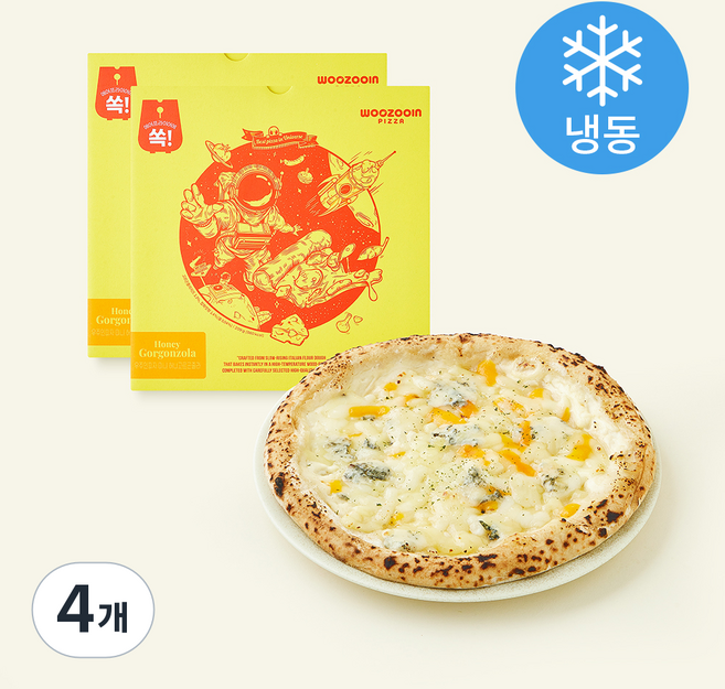 우주인피자 미니 허니고르곤졸라 (냉동), 209g, 1개입, 4개