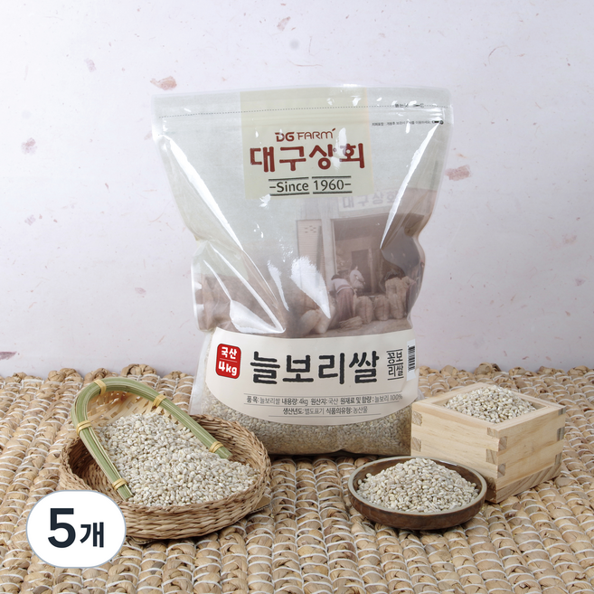 대구상회 국내산 늘보리쌀, 4kg, 5개