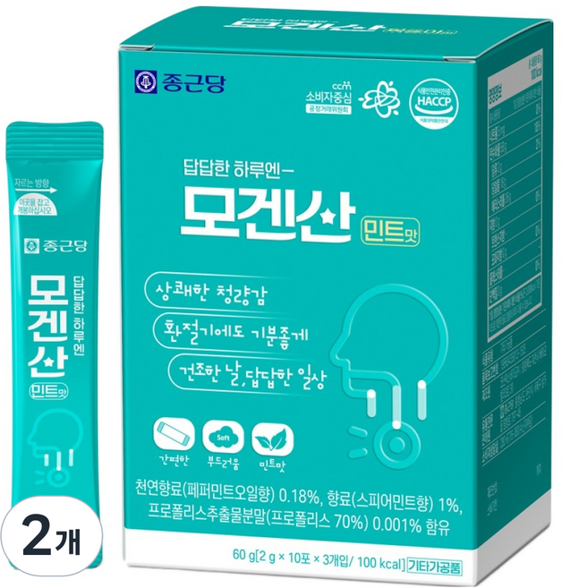 Chong Kun Dang 鍾根堂 Pharm 不適的日子 Mogensan 蜂蜜桔梗蜂膠 薄荷口味 60g, 2個