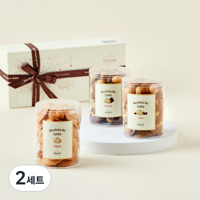 한스케익 마카다미아 넛 쿠키 세트 270g + 쇼핑백, 2세트