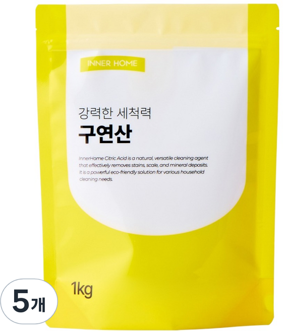 이너홈 깔끔 구연산 세제, 1kg, 5개