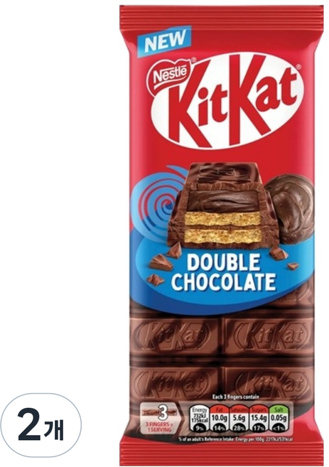 Nestle 雀巢 KitKat 雙倍巧克力巧克力棒, 99g, 2個