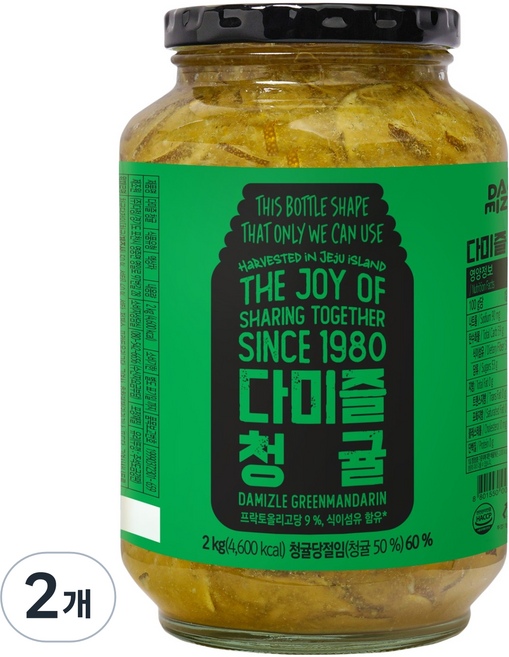 다미즐 제주 청귤차, 2kg, 1개입, 2개