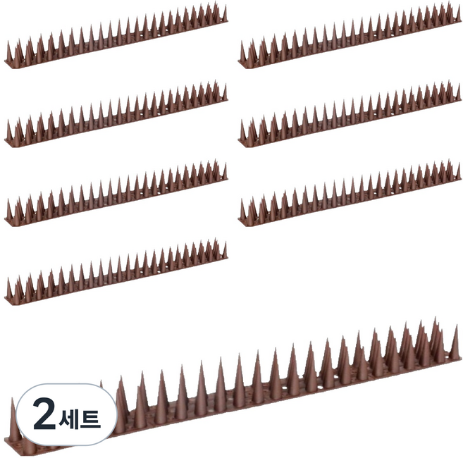 쩝쩝도사 실외기 난간 조류 비둘기 퇴치 버드스파이크 브라운 H37 8p, 2세트