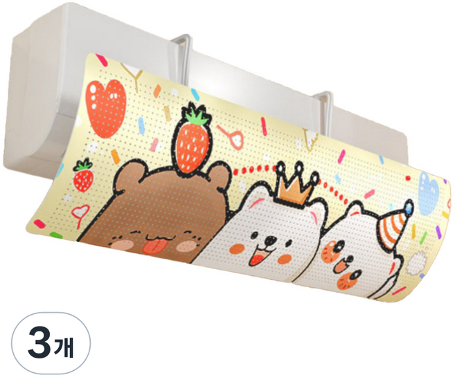 머니풀 동물 에어컨 직바람 방지 바람막이 곰, 3개