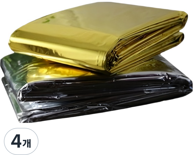 nbclass 露營保溫緊急用鋁箔防寒毯 大型, 4個, 混合色