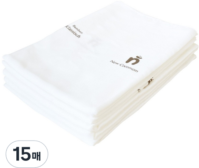 플라팜 유아용 대나무 천기저귀, 화이트, 15매