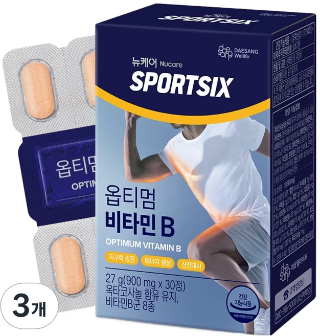 뉴케어스포식스 옵티멈 비타민B, 30정, 3개 - 쿠팡