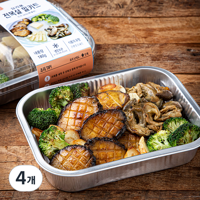 뚝딱포차 요리용 전복살 밀키트, 180g, 4개