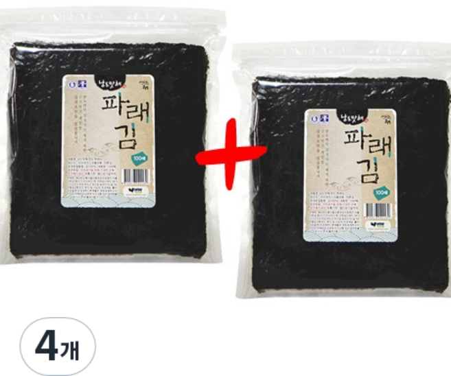 남도맛해 지주식 파래김, 100g, 4개
