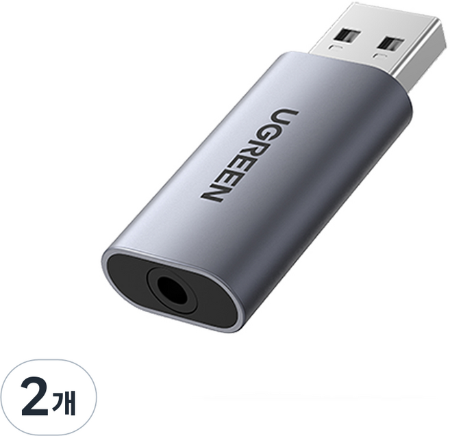 유그린 USB to 4극 사운드카드 어댑터 외장형, CM383, 2개