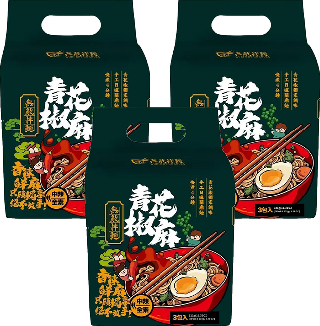 無敵拌麵 青花椒麻拌麵 107g, 9包