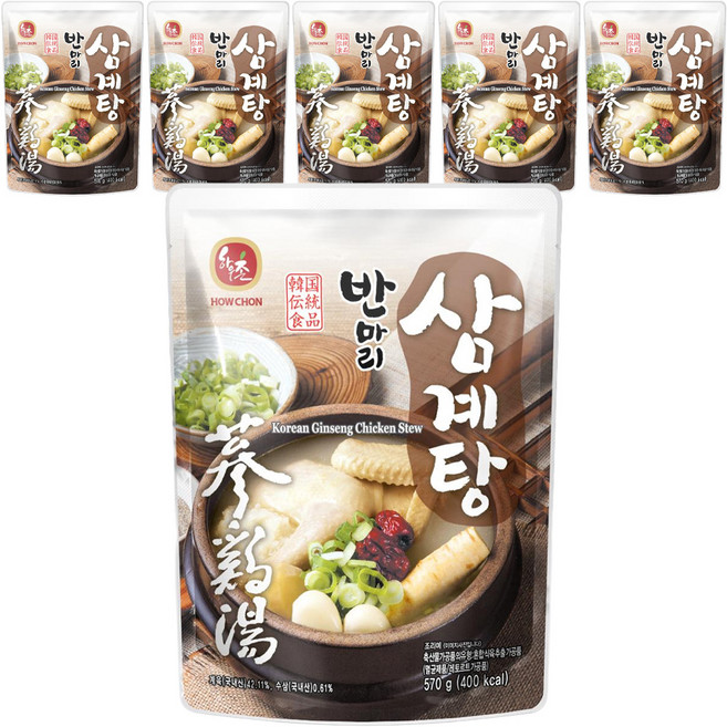 하우촌 반마리 삼계탕, 570g, 6개