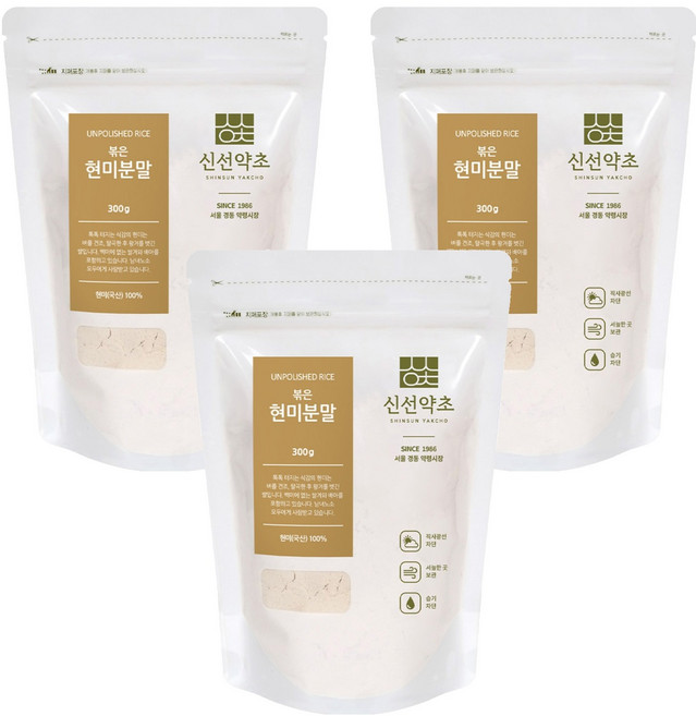 신선약초 볶은 현미분말, 3개, 300g