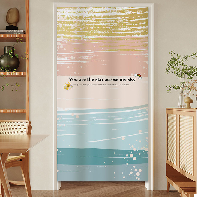 BonBon naturel日式風水簾, 雨後彩虹 黃色 + 粉色 + 藍色