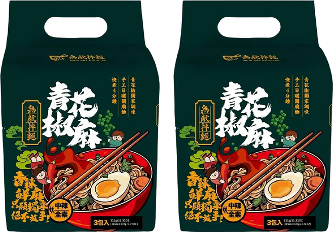 無敵拌麵 青花椒麻拌麵 107g, 6包