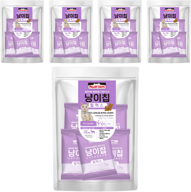 파미데이즈 고양이 냥이칩, 릴렉스, 105g, 5개