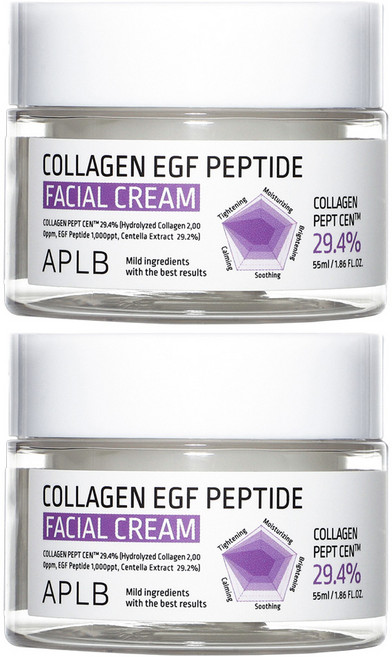 APLB 콜라겐 EGF 펩타이드 페이셜 크림, 2개, 55ml