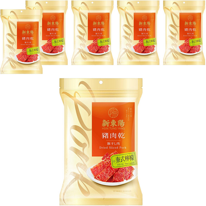 新東陽 豬肉乾 泰式檸檬, 210g, 6包