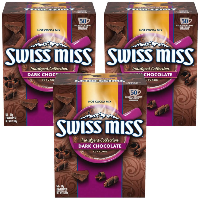 SWISS MISS 香醇巧克力可可粉, 31g, 3盒, 50包