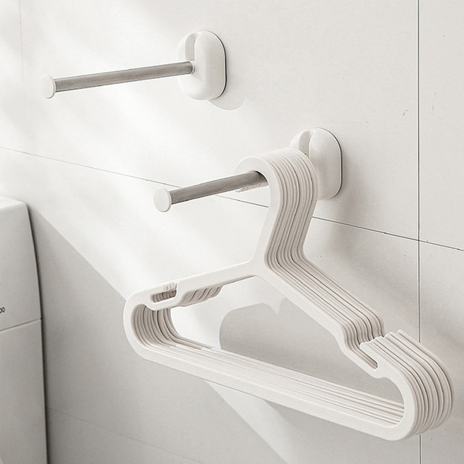 러빙랩 접착식 옷걸이 거치대, 화이트, 2개