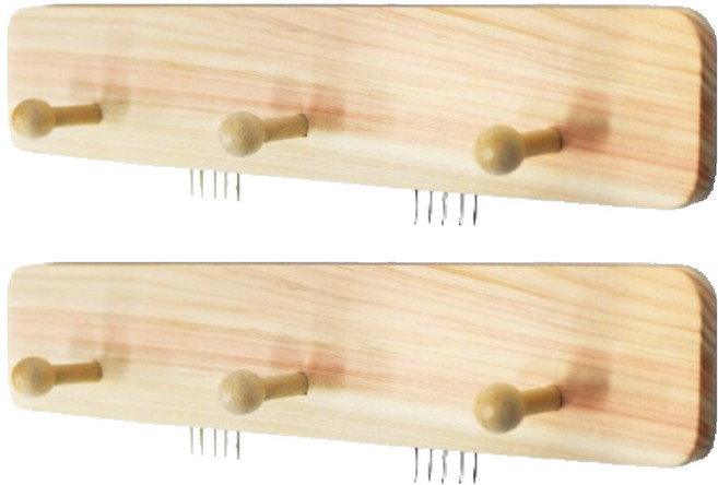 레몬아트 꼭꼬핀 우드 행거 3구 걸이, 혼합색상, 2개