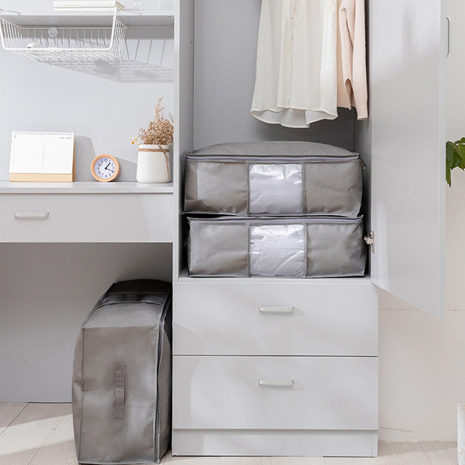 디오셀 깔끔정리 패브릭 이불 정리함 특대형, 그레이, 2개