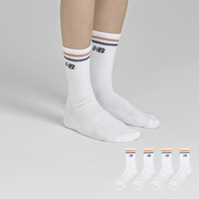 New Balance 雙線條緩震長筒襪 4雙