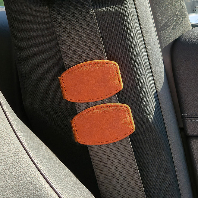 앤티스 스웨이드 안전벨트 스토퍼, 브라운, 2개