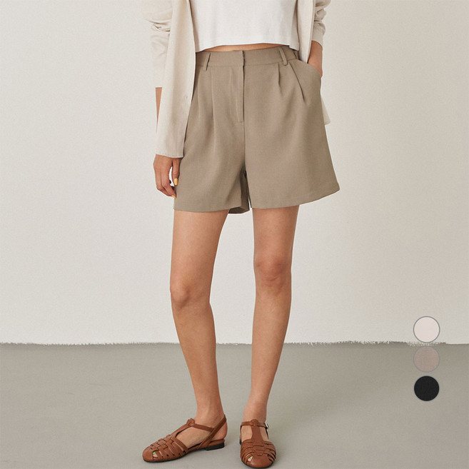 아피나르 핀턱 하프 쇼츠