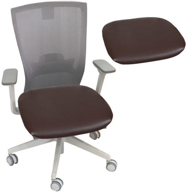 하늬통상 PU 사각 가죽 의자커버, 브라운, 2개