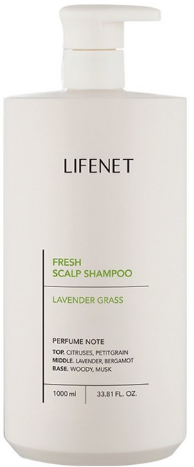 LIFENET 清新控油洗髮精 深層清潔 油水平衡護理 pH微酸性配方, Lavender Grass, 1L, 1瓶
