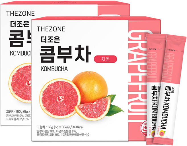 더존건강 더조은 콤부차 자몽, 5g, 2개, 30개입